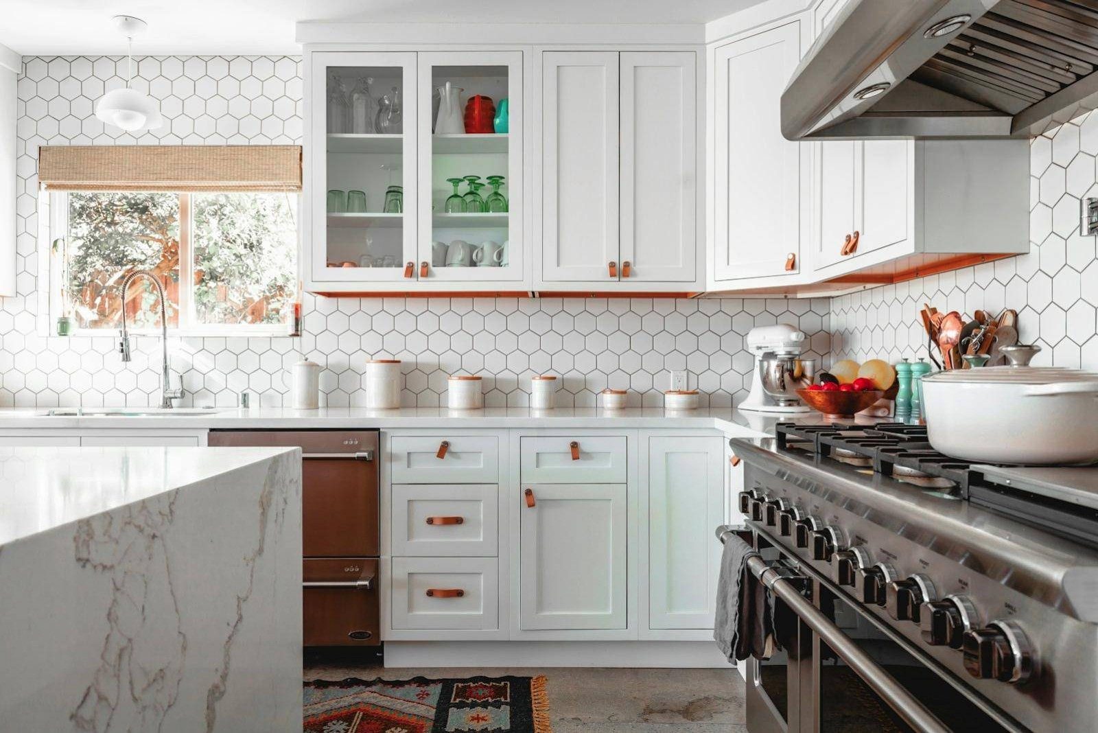 A spotless white kitchen